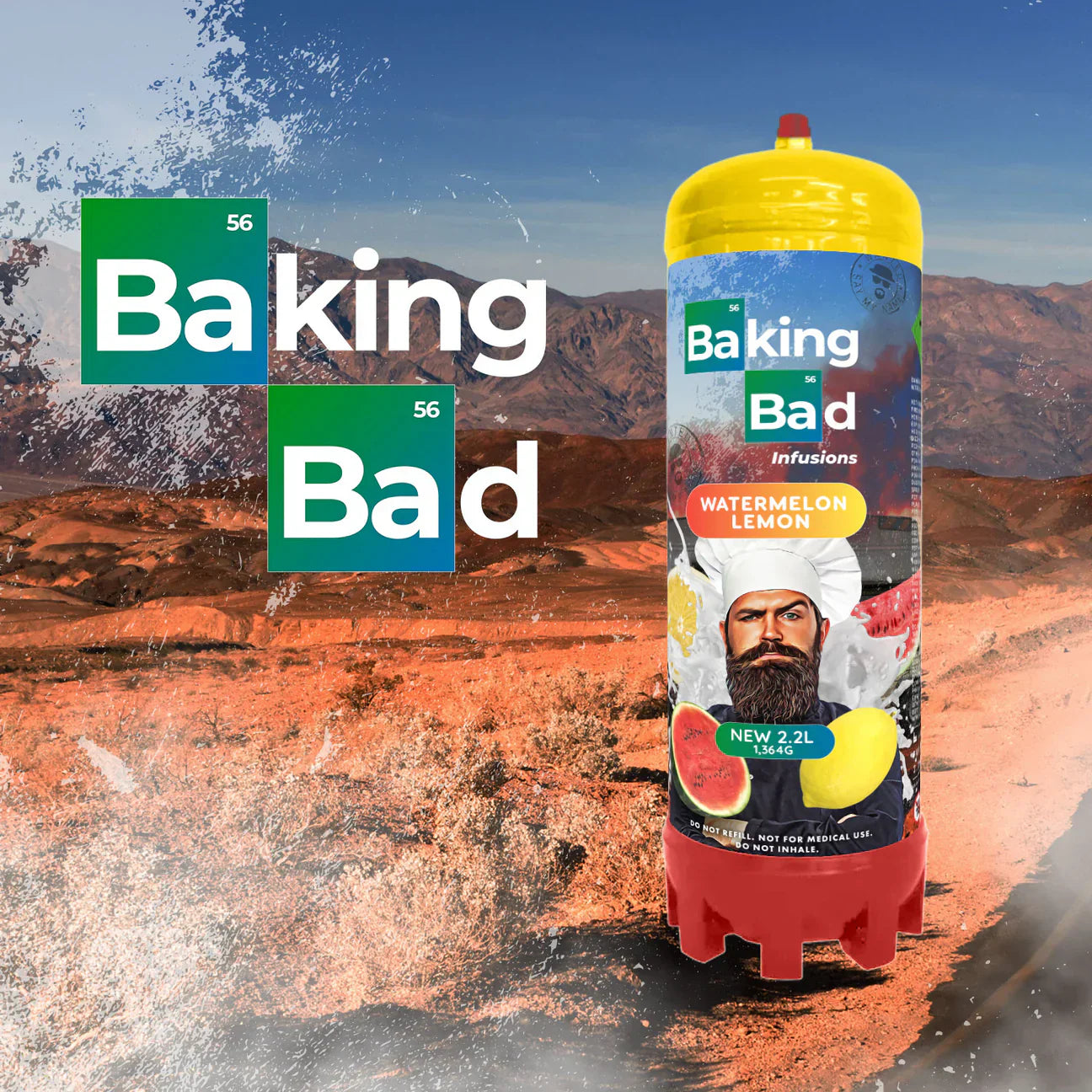 4 x Baking Bad 1364g/2.2L Cream Charger *NEW* 1 of each flavour
