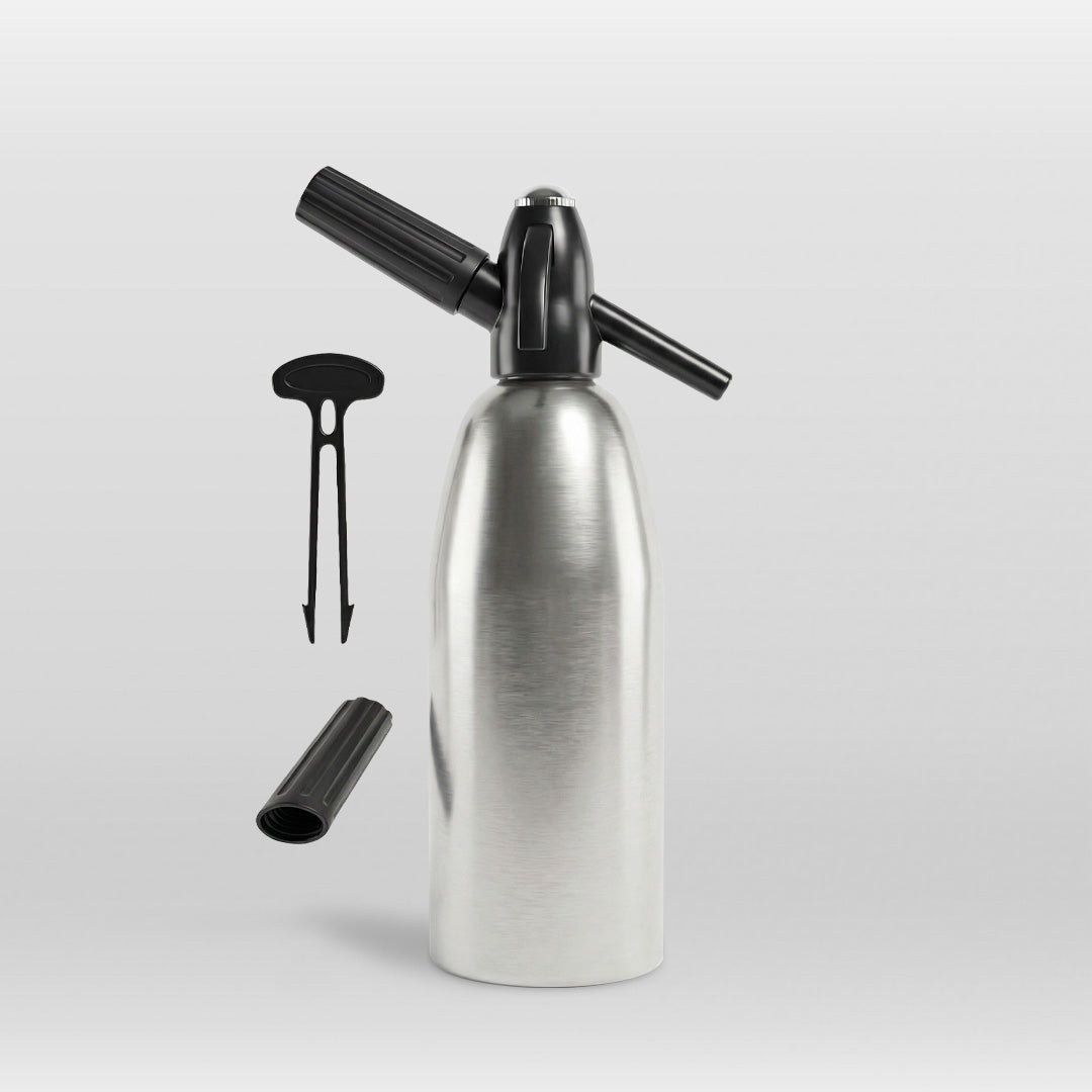 1 Litre The Village Brew Soda Siphon - Silver