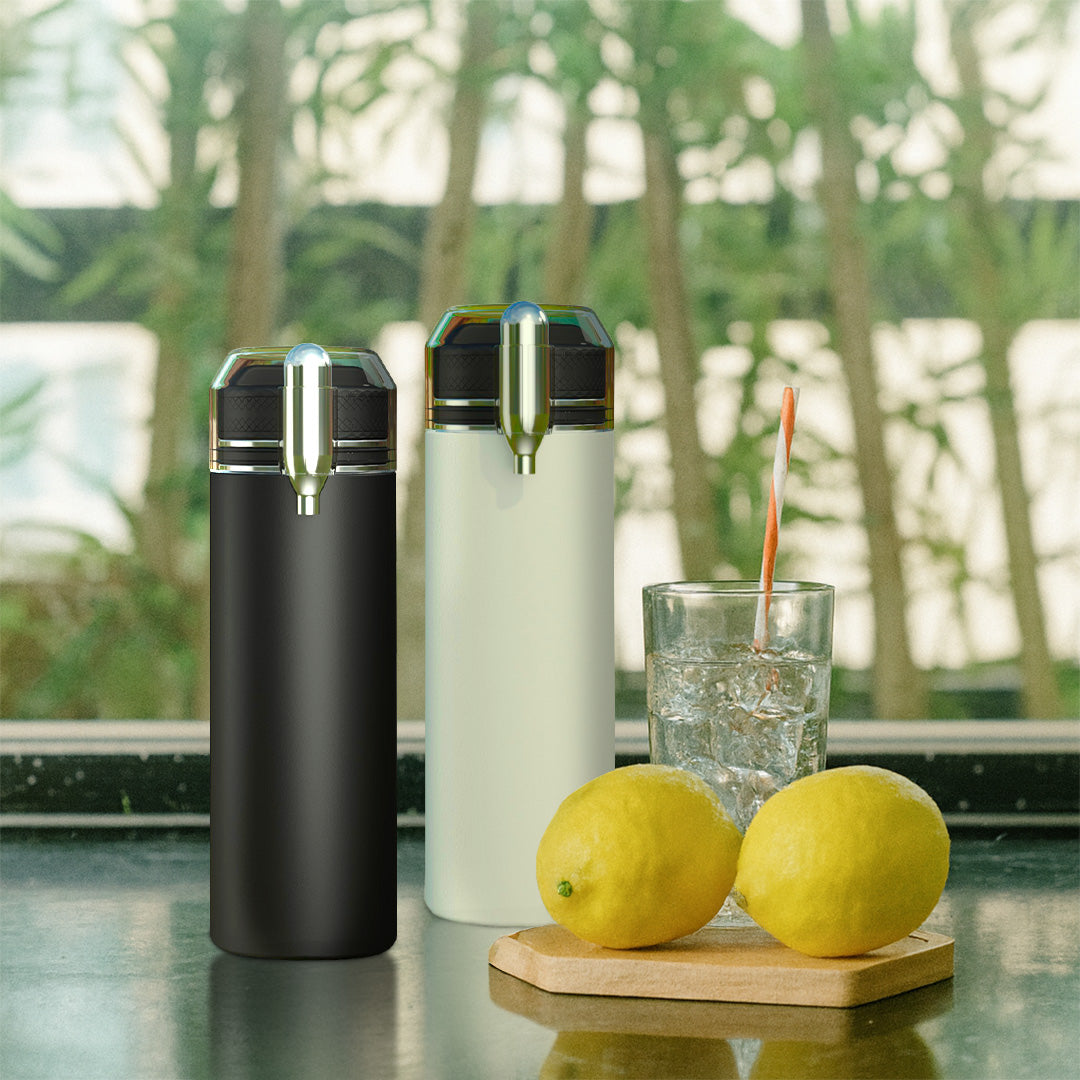 750ml White Vacuum Insulated Sparkling Water Bottle Maker – Portable Carbonated Drinks Machine