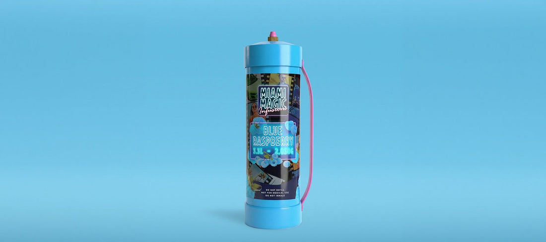 Blue Raspberry 2KG Cream Charger Miami Magic UK premium nitrous oxide canister for whipped cream dispensers