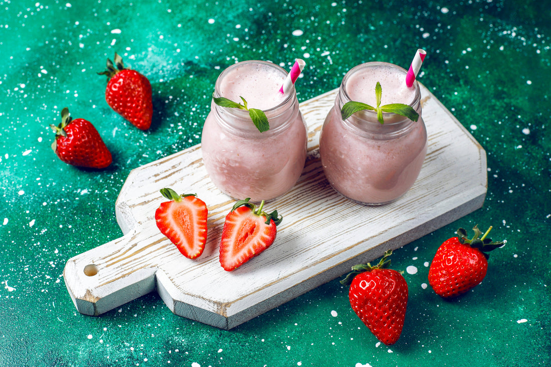 Strawberry Drink with Sparkles and Cream