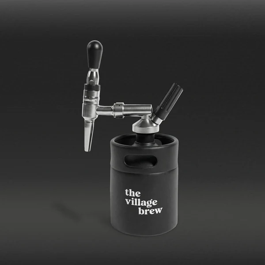 The Village Brew 64oz Nitro Keg nitro cold brew maker for creating smooth, creamy nitrogen-infused coffee at home or in cafés.
