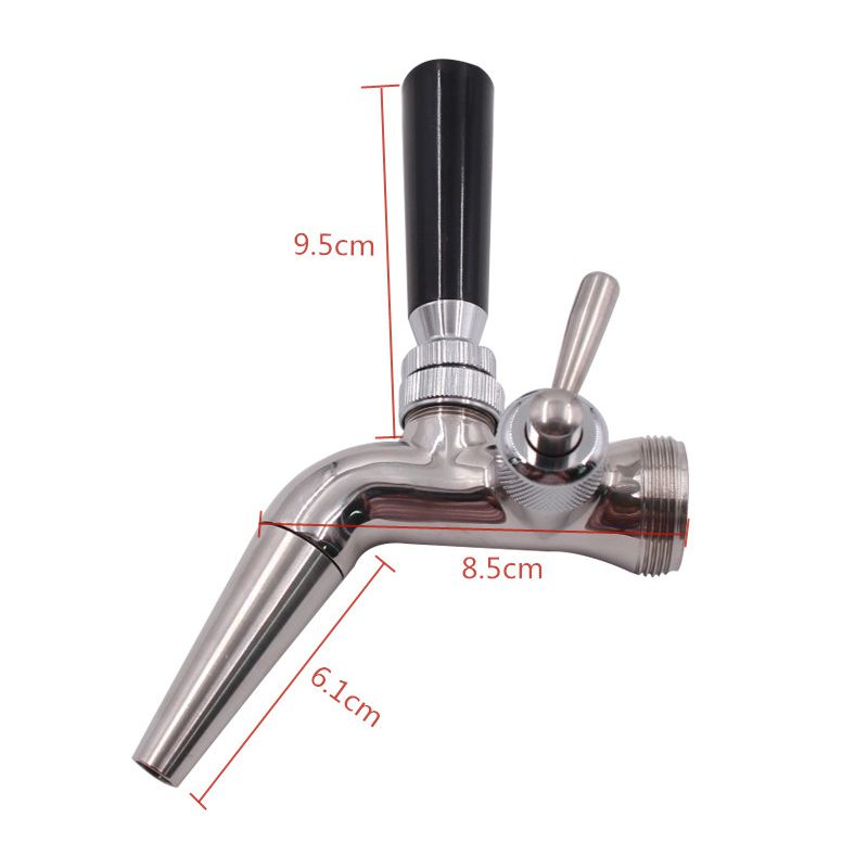 Flow Control Stainless Steel Beer Faucet with Long Spout | Premium Draft Tap - The Village Brew UK